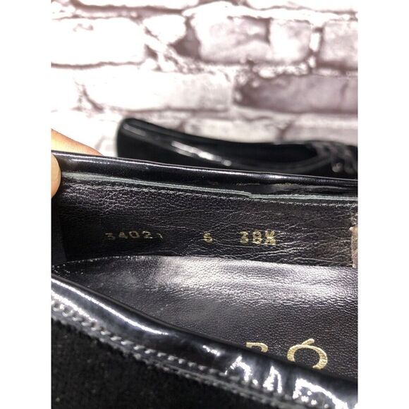 Mascaro Black Suede Patent Square Toe Ballet Flats Shoes Women’s Sz 38.5EU/8M US - Picture 11 of 16